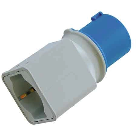 ADATTATORE INDUSTRIALE F. Spina 2P+T16A 220V CEE-P.Schuko 10/16A