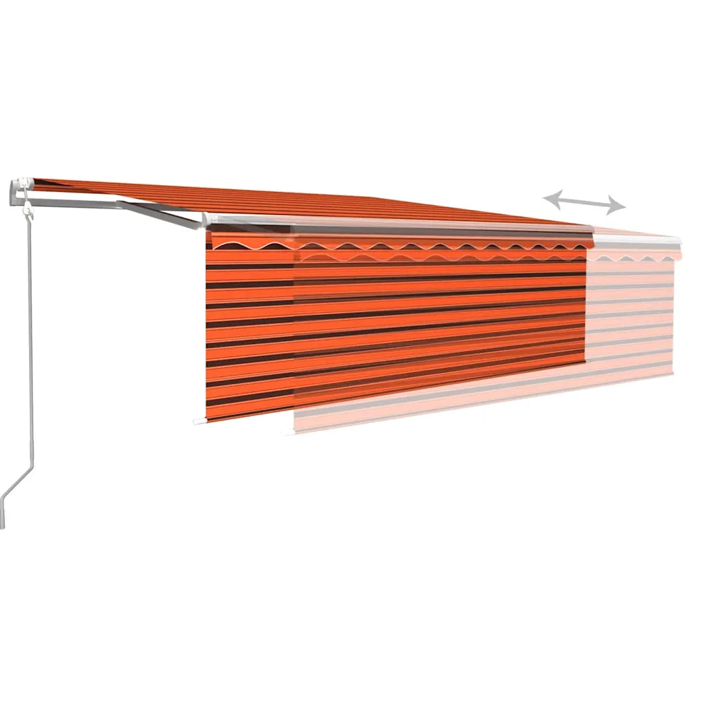 Tenda Retrattile Automatica con Parasole 4x3 m Arancio Marrone 3069310