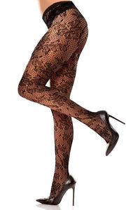 Pantaloni con inserto a fiori - Calze a rete nere - Resistenza al stiramento - Tessuto nylon leggero e traspirante - Cinturino rinforzato per dita - Disegno accattivante