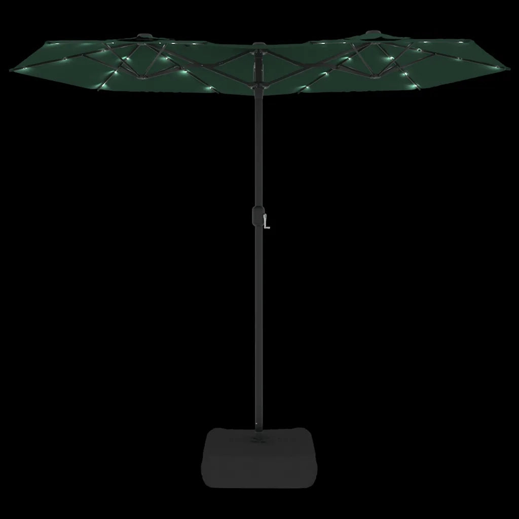 Ombrello | Parasolne a Doppia Testa con LED Verde 316x145 cm