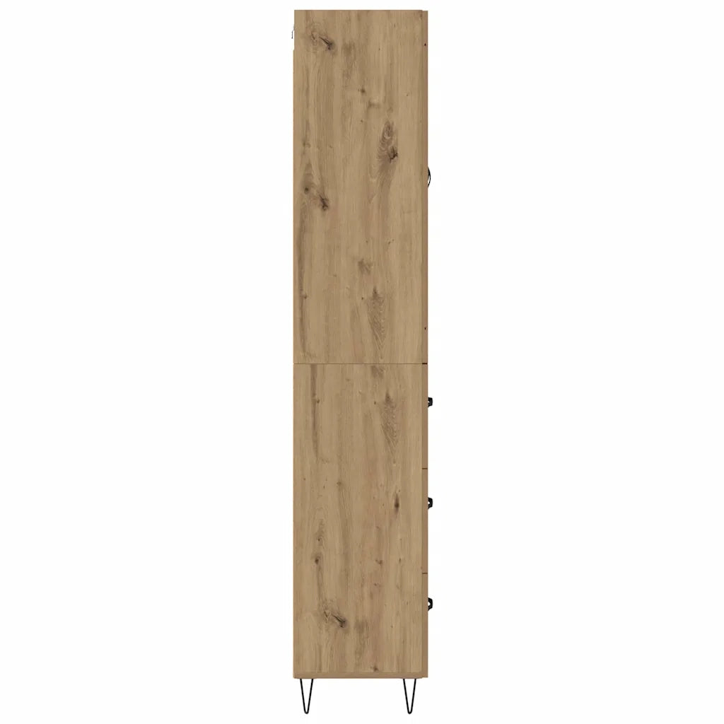 Credenza con Cassetto-Buffet-Armadio da cucina Rovere artigianale 69,5 x 34 x 180 cm 941272