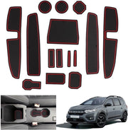 Accessori per Dacia Jogger 2022-2024 2025, mattonelle antislip in gomma per Jogger Hybrid/Extreme 2024, mattonelle per console centrale, mattonelle per portellone, accessori per Dacia Jogger (rosso)