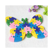 Trade Shop - 3d Puzzle Legno Forma Di Farfalle Educativo Lettere Numeri Bambini Imparare -