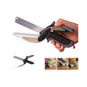 Trade Shop - Forbici Coltello E Tagliere Da Cucina Clever Cutter 2 In 1 Affetta Verdure Carne -