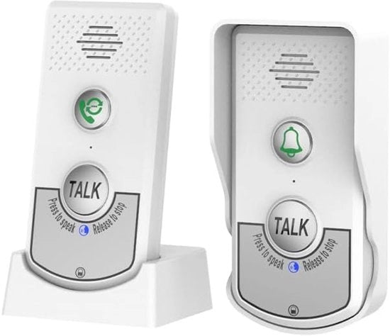 Sistema di allarme per la casa, comunicazione wireless tra stanze, batteria ricaricabile sostenibile, apparecchiatura di comunicazione adatta per uffici domestici e aule scolastiche.