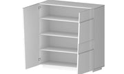 Madia Alta PONGO 4 Ante – Bianco Laccato, 120x44x126 cm, Made in Italy