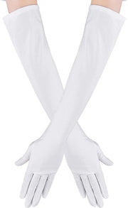Maniche da sposa lunghe a maglia - Foder elasticizzato - Per opera/danza/feste - Bianco - M - Design elegante - Maniche da sera
