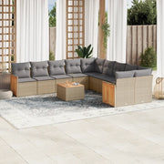 Set Divani da Giardino 11 pz con Cuscini Beige in Polyrattancod mxl 89985