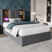 letto imbottito cotone grigio 90 x 200 cm