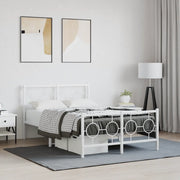 Giroletto con Testiera e Pediera Metallo Bianco 120x200 cm 376291