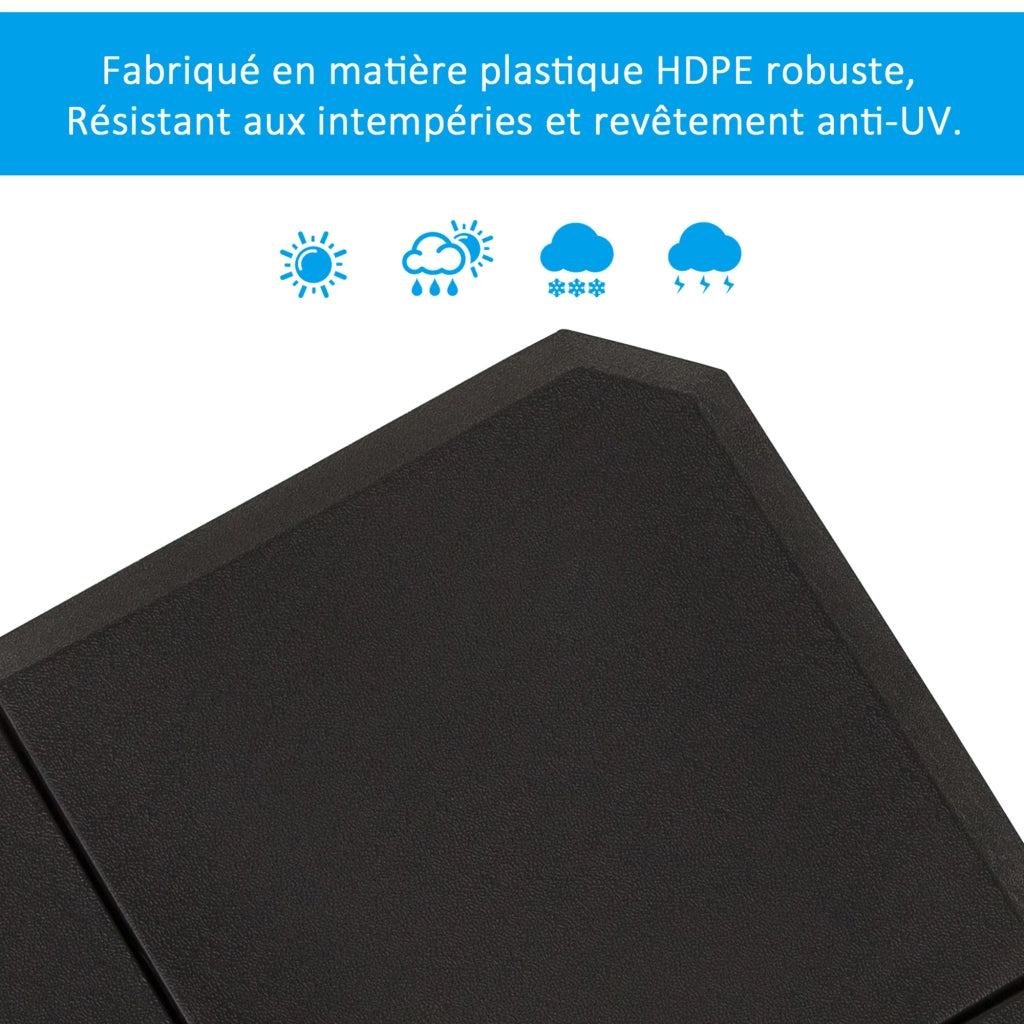 Base per parasole 4 pezzi in HDPE nero ¨C zephmum ¨C 100x100x9,5 cm