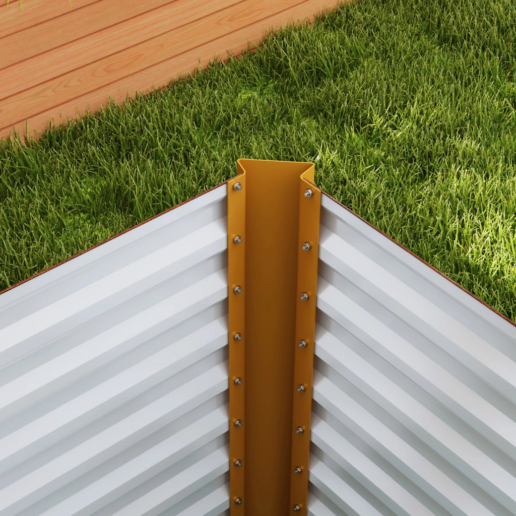 Set 2 fioriere rialzate in acciaio zincato marrone 120x60x60 cm per orto e giardino