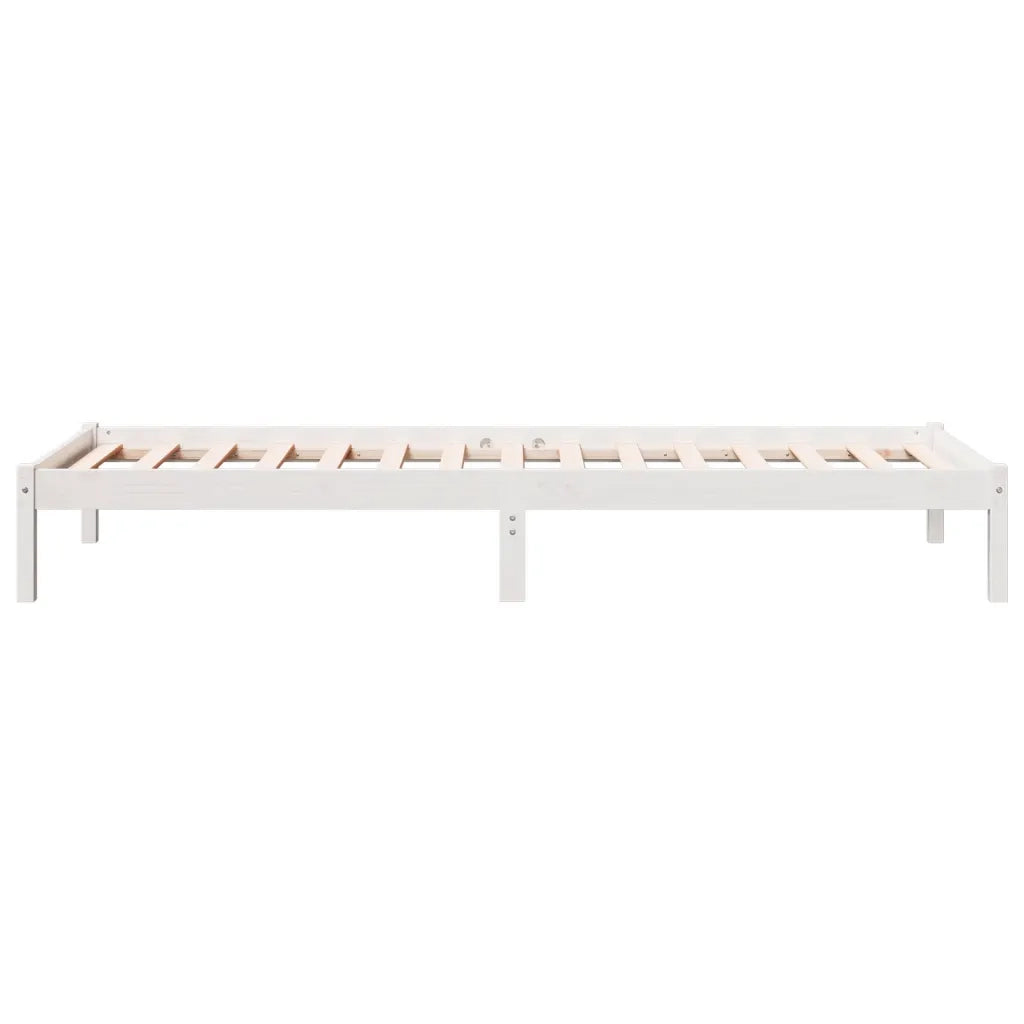 Letto Extra Lungo senza Materasso Bianco 80x220 cm in Pino 852415