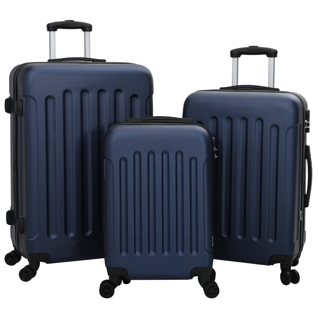 Set di valigie 3 pezzi Valigia rigida Blu scuro 20Â” 24Â” 28Â” ABS