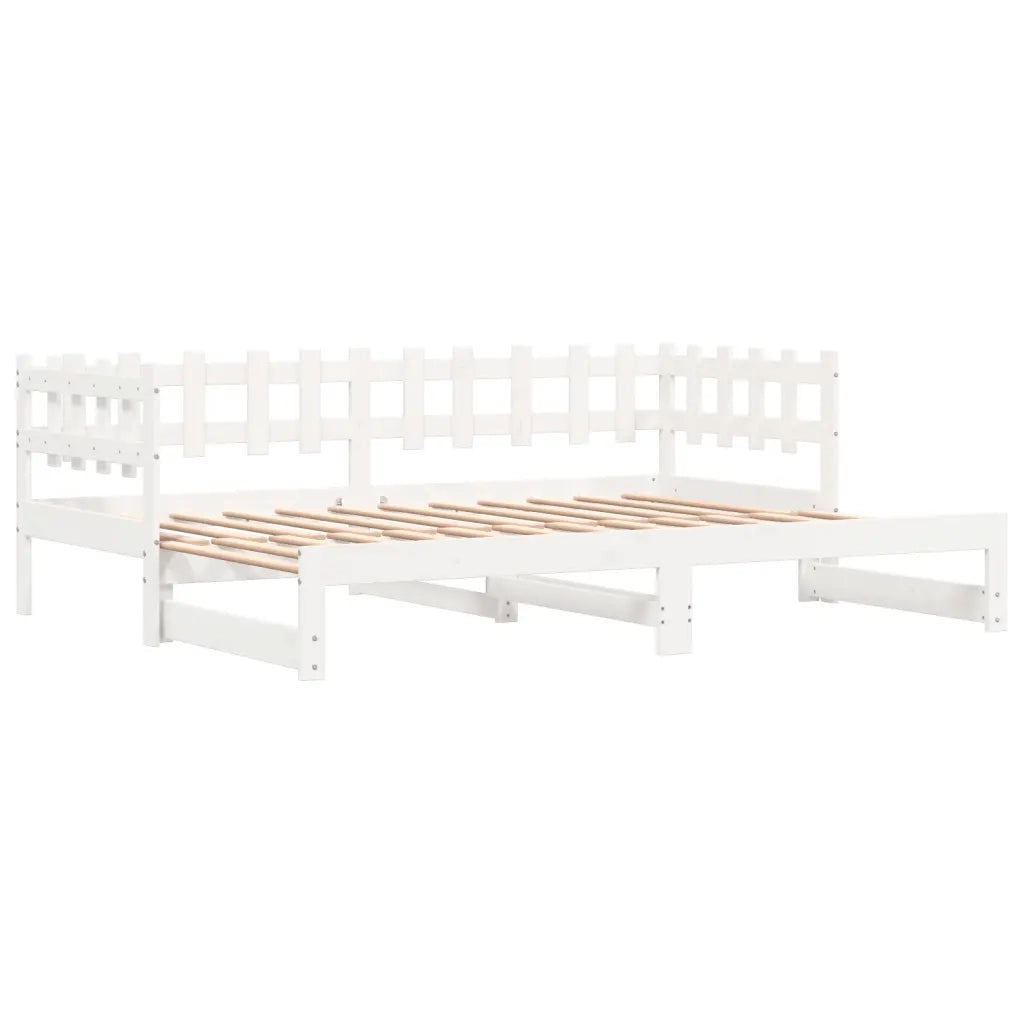 Dormeuse Estraibile Bianca 2x(80x200) cm Legno Massello di Pino 840386