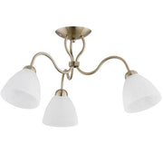 Plafoniera Adel patina con vetri bianchi 3xE27 Alfa