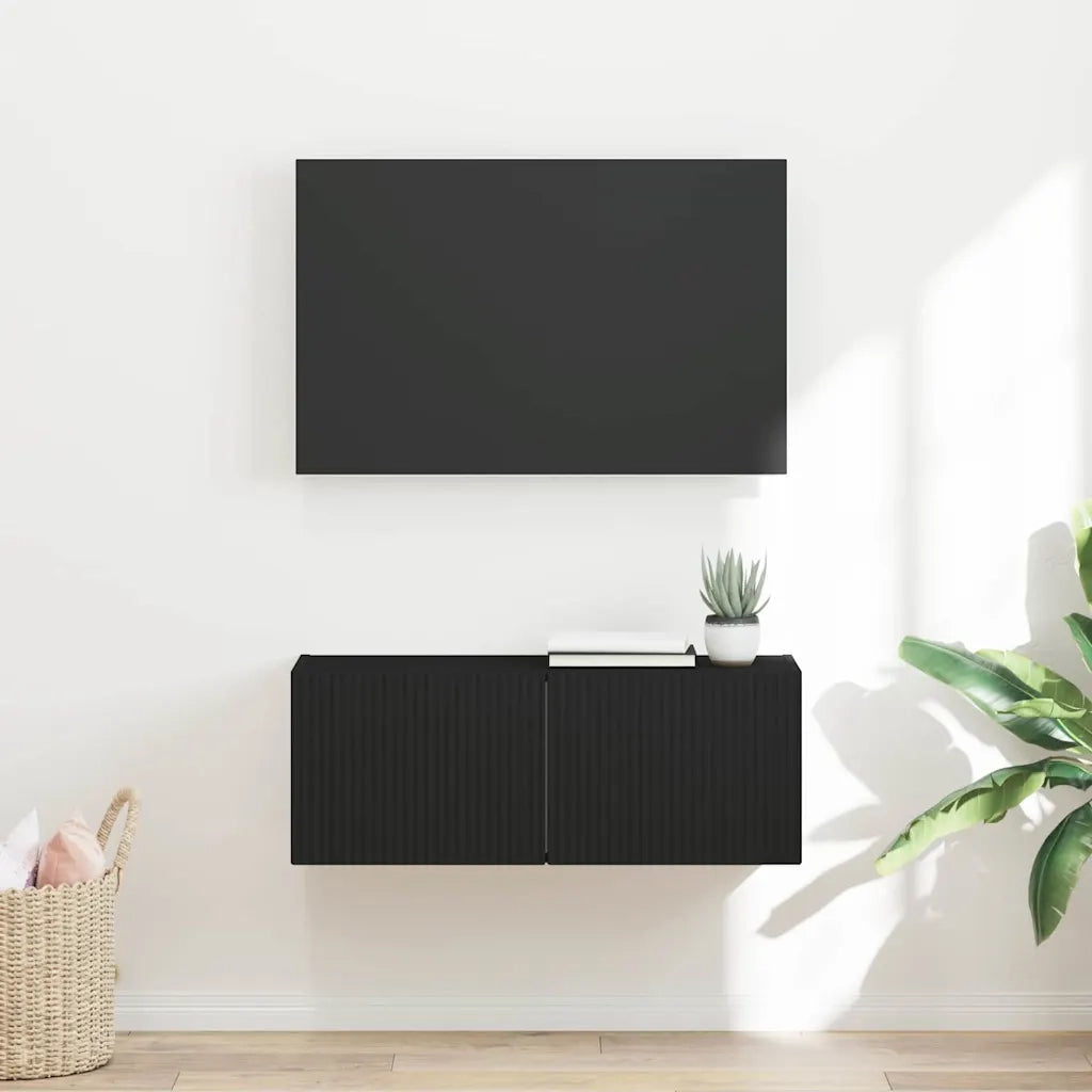 Mobile TV da parete-Mobile TV a Muro-Credenza TV Nero 60 x 31 x 29.5 cm Legno multistrato 101627