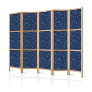 Paravento giapponese - Cosmic Fantasy - Pattern with Suns - Moons - and Dragonflies on a Dark Background Larghezza x Altezza Decor: 225x172