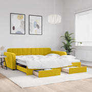 Divano Letto Estraibile con Cassetti-Sofa Letto-Daybed Giallo 100x200cm Velluto 776814
