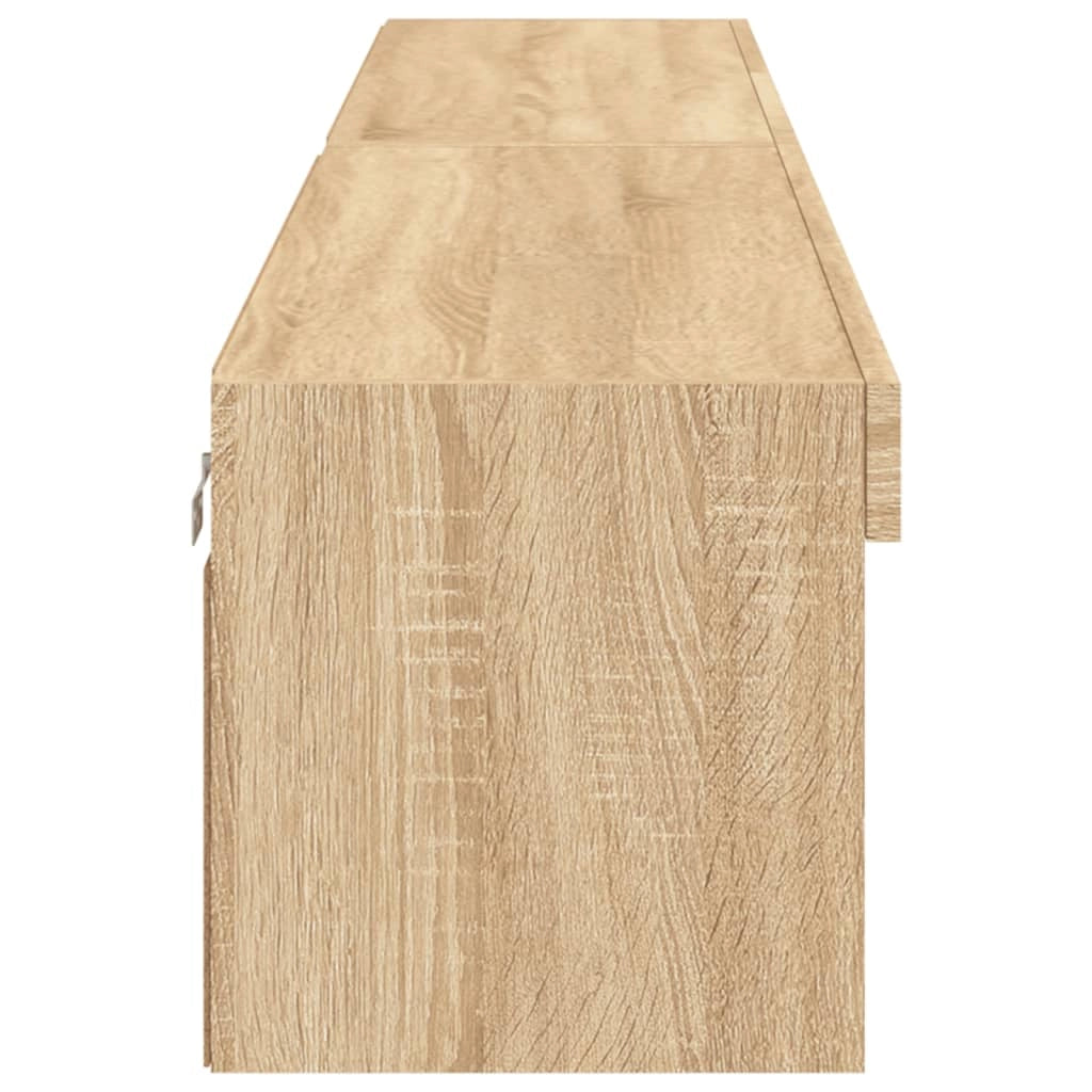 Mobile TV multimediale scaffale TV credenza mobile TV per sala da pranzo soggiorno camera da letto con luci LED 2 pezzi rovere Sonoma 100 x 30 x 30 cm marrone 02_0028871
