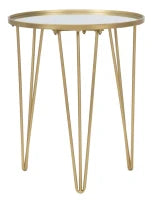 Tavolinetto Da Caffe' Glam Gold/Mirror Cm Ø 40X49