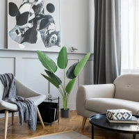 Pianta Artificiale Uccello del Paradiso Alta 120cm con Vaso per Interni ed Esterni