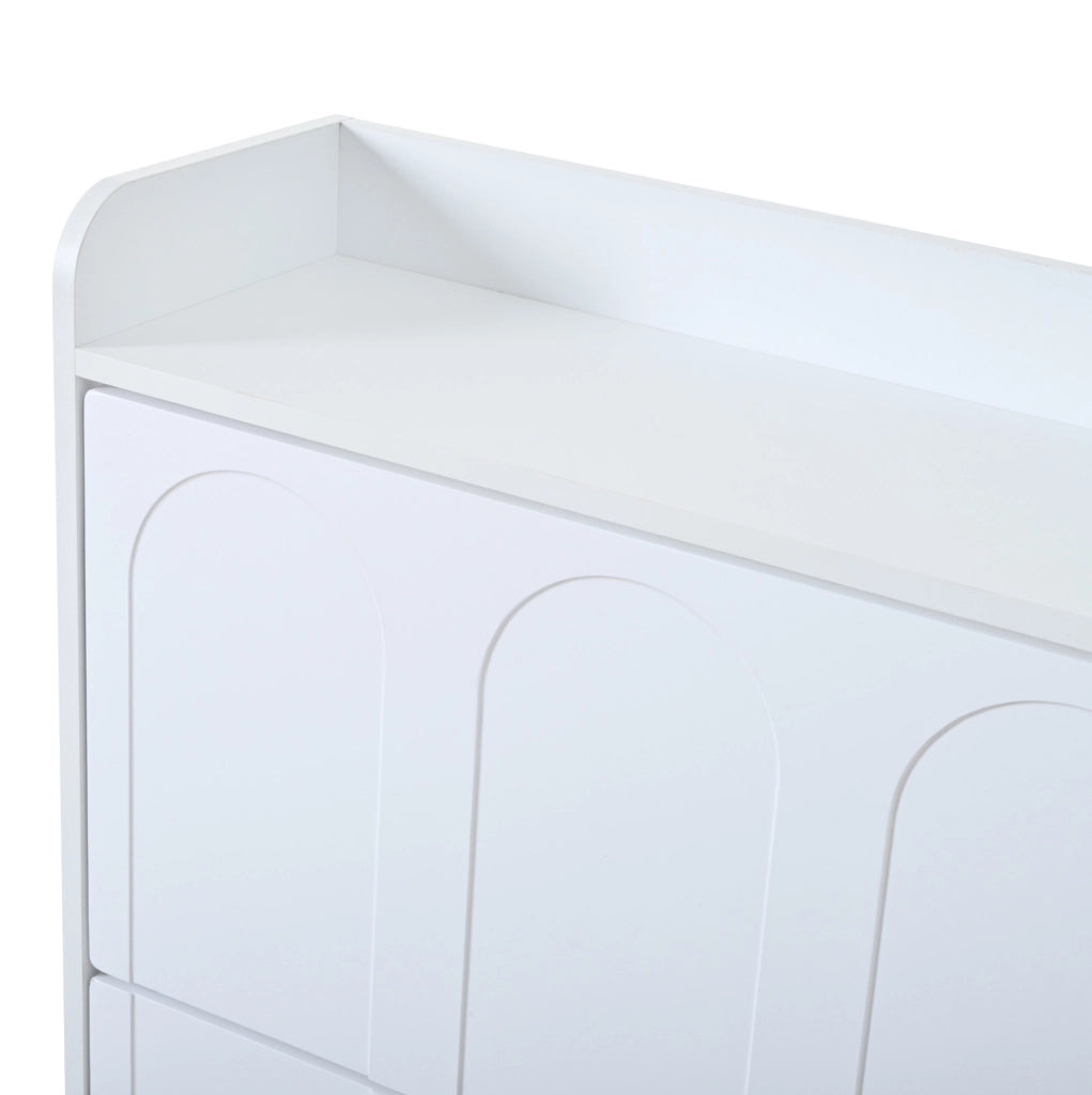 Mobile portascarpe 70x25x120 cm con 6 ripiani nascosti in MDF bianco