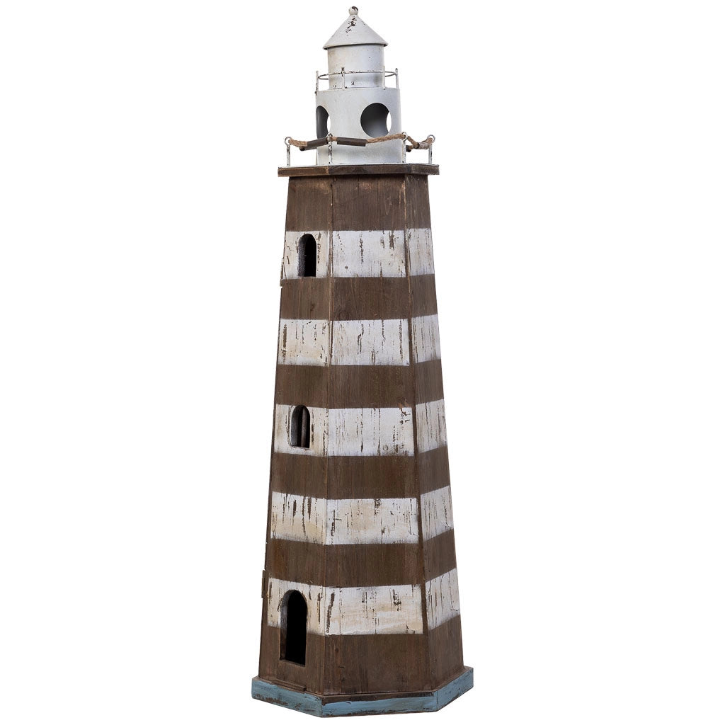 Mensola Lighthouse in legno e metallo marrone  40x35x123h cm