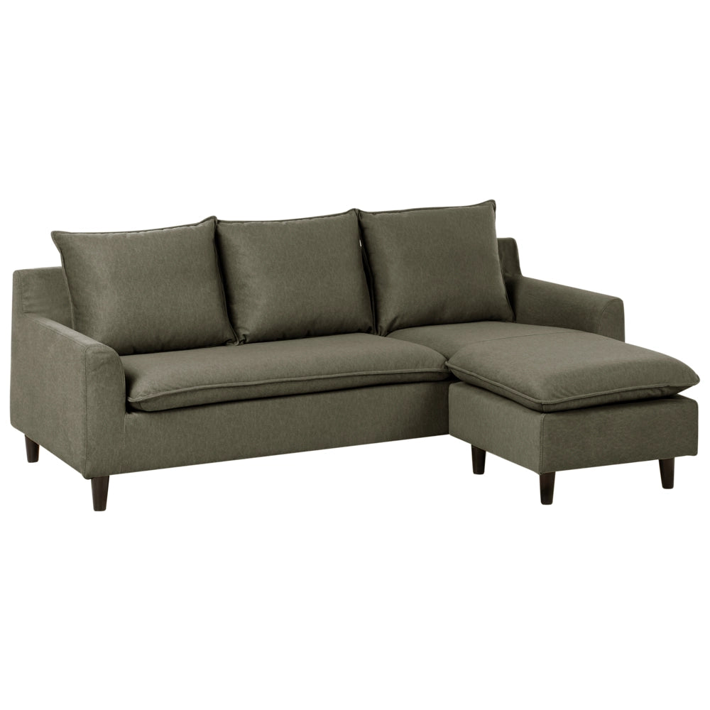 Divano componibile angolare in tessuto verde scuro lato sinistro Cuscino schienale stile moderno