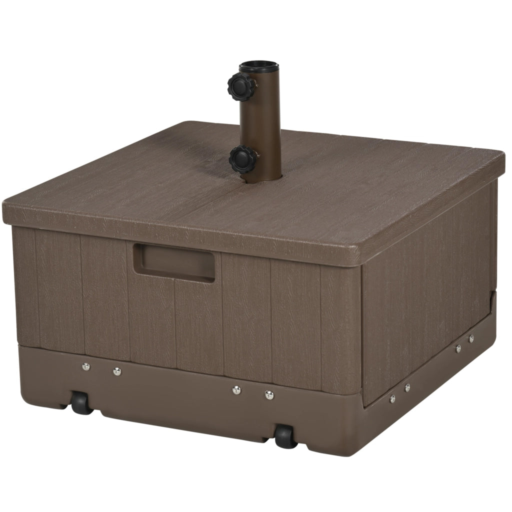 Base per Parasole con Ruote e Portavasi ¨C zephmum ¨C Marrone PE e Metallo