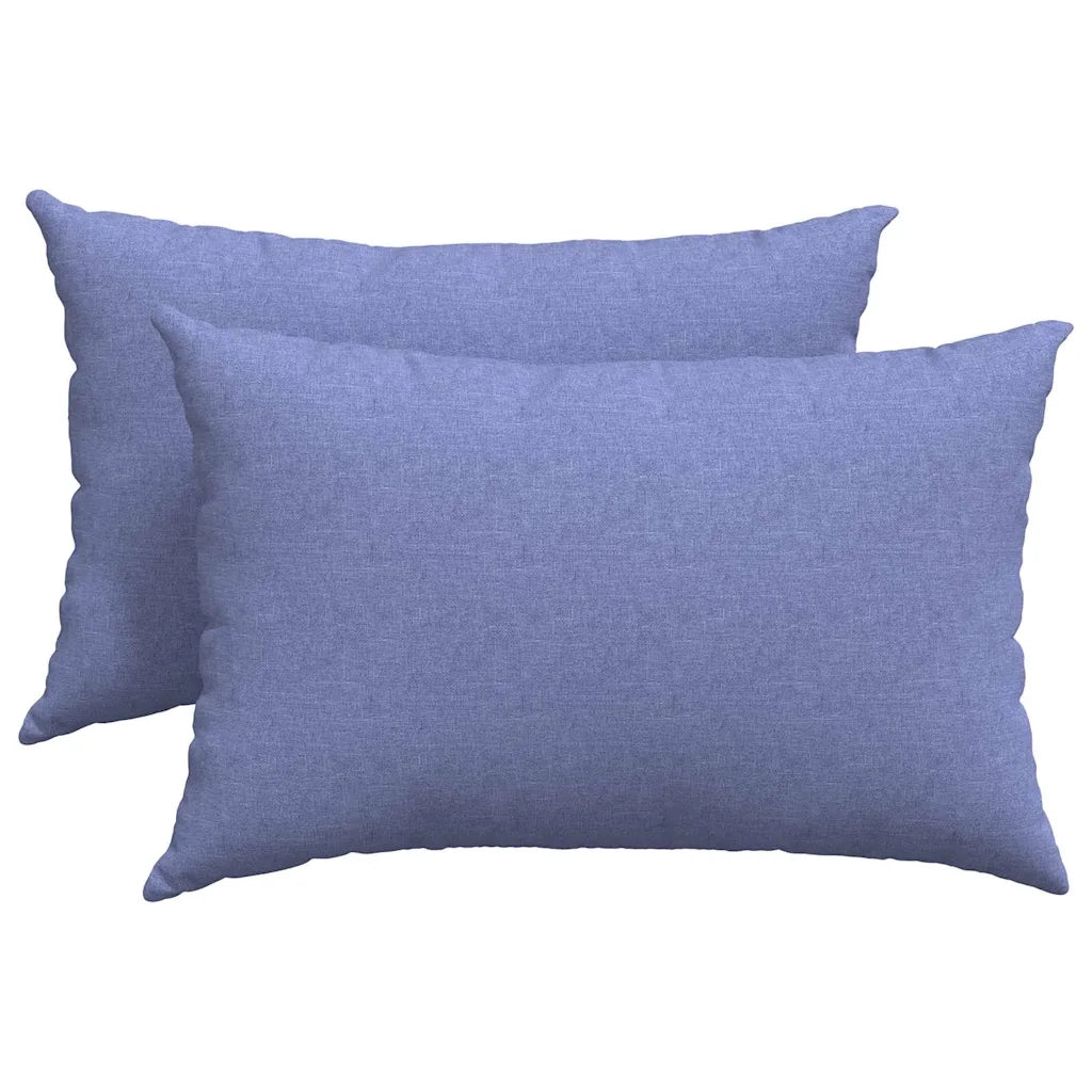 Cuscini da Divano 2 pz-Set di 2 Cuscini per Sofa Blu jeans 60 x 40 cm Tessuto