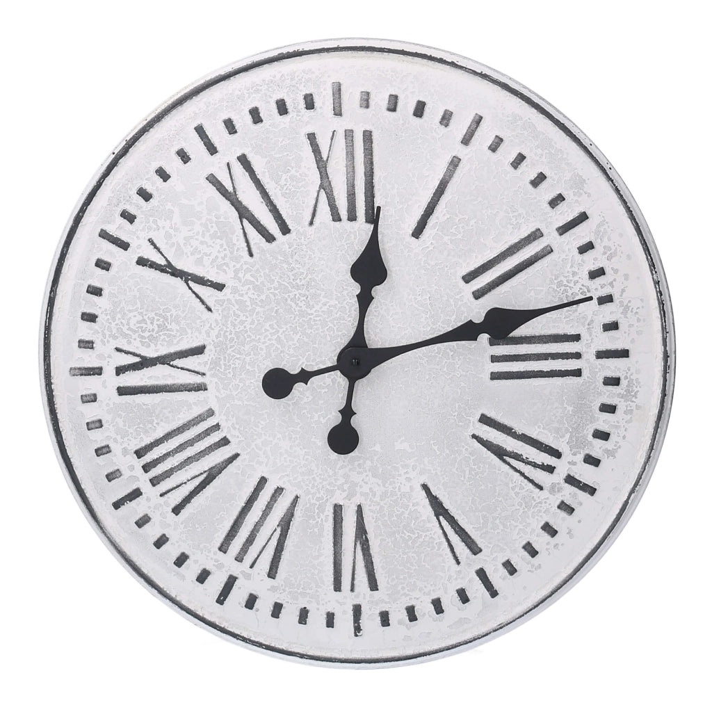 Orologio in metallo bianco nero cm Ø48x4,5