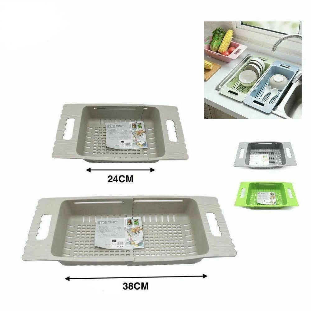 Trade Shop - Scolatutto Allungabile Regolabile Scola Piatti Gocciolatoio Accessorio Da Cucina -