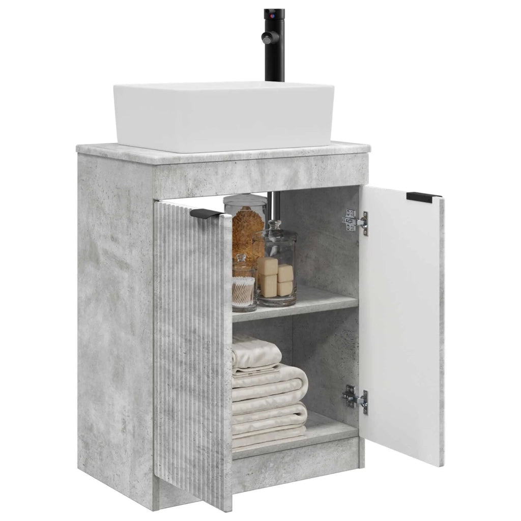 Mobile da bagno con lavabo Grigio Cemento 54 x 35 x 83 cm 890161