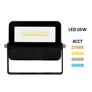 FARO PROIETTORE PER ESTERNO A LED 10W SWITCH 4CCT NERO SKY BENEITO