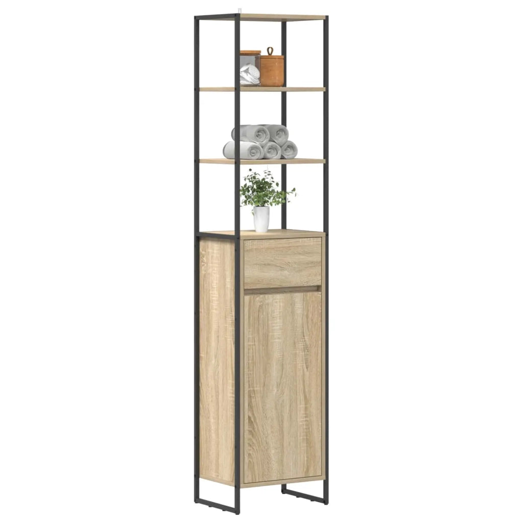 Mobile da Bagno | Armadio da bagno Sonoma 40 x 30 x 180 cm Legno multistrato