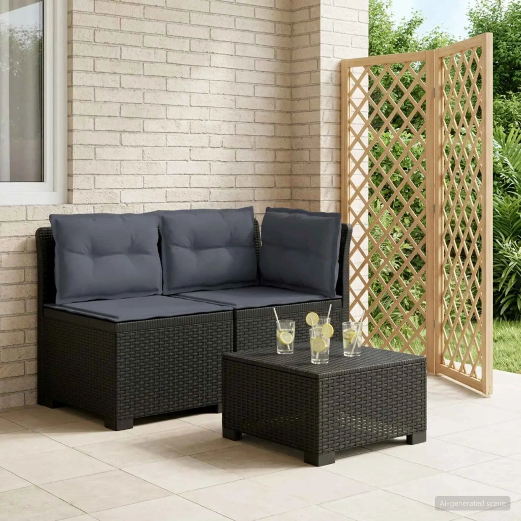 Divano da esterno-Divano da Giardino a 2 Posti con Cuscini Aspetto Rattan PP 643779