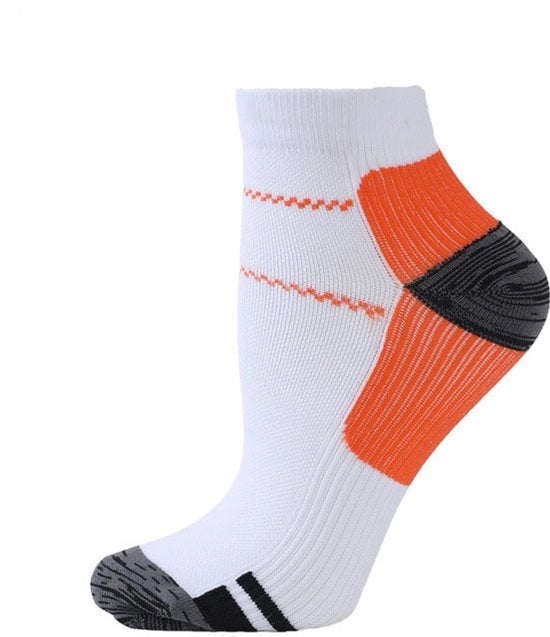 Supporto per arcata compressi - 2 paia - Calzini di supporto basso con allungamento - Calzini per fascite plantare - Calzini respiranti per attività all'aperto - Unisex - Ideali per fascite plantare, viaggi e sport - S/M