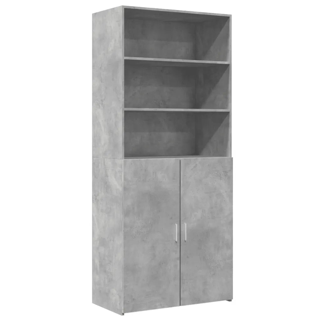 Credenza-Buffet-Armadio da cucina Grigio Cemento 80x42,5x185 cm in Legno Multistrato 643461
