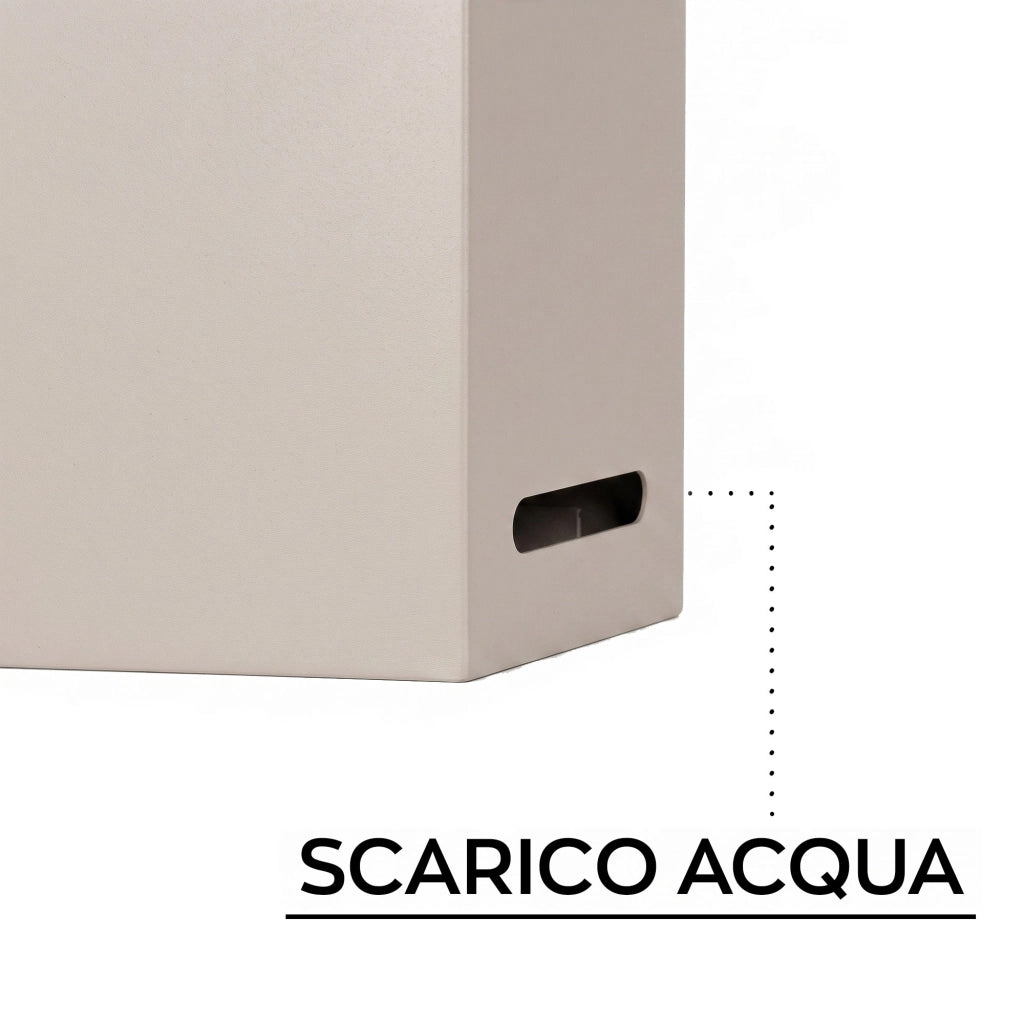 Ohm - Portaombrelli di Design 25x72x22 cm con Feritoia di Svuotamento acqua in Metallo Tortora