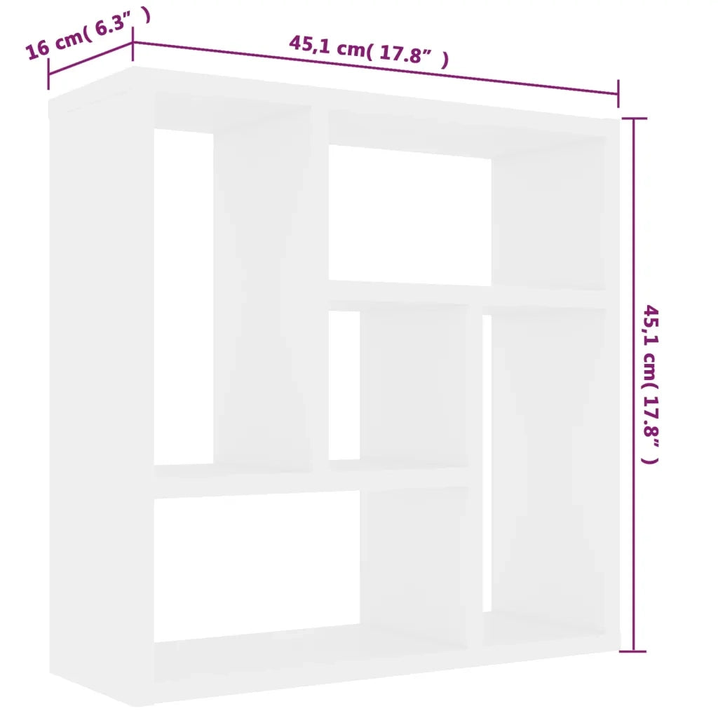 Scaffale a Parete Bianco 45,1x16x45,1 cm in Legno Multistrato 802948
