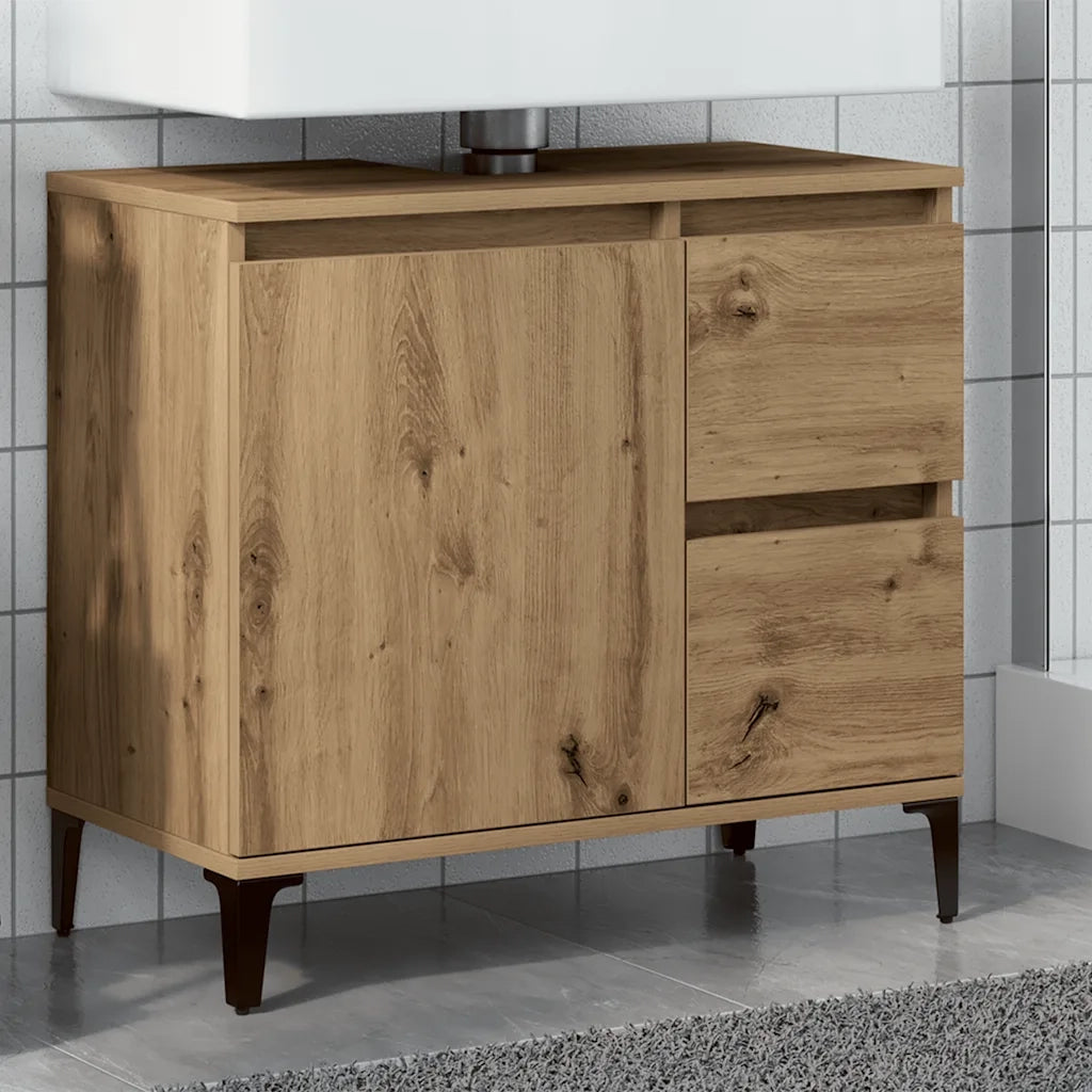 Mobile Sottolavabo Rovere Artigianale 65x33x60 cm in Truciolato
