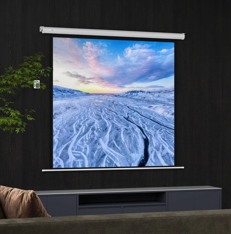 Schermo per Proiettore Motorizzato 92 Pollici 1:1 4K UHD con Telecomando