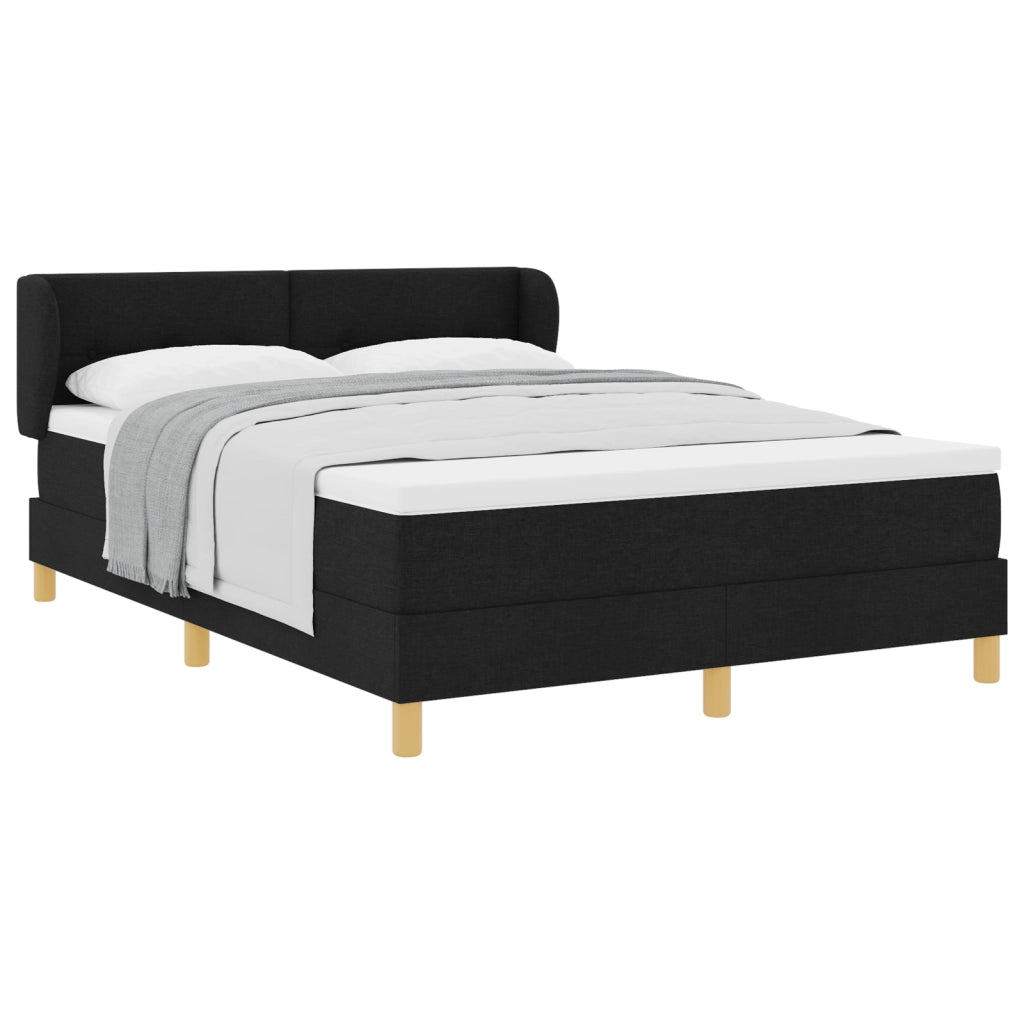 Letto Contenitore  con materasso, Nero, 140x200 cm, Tessuto