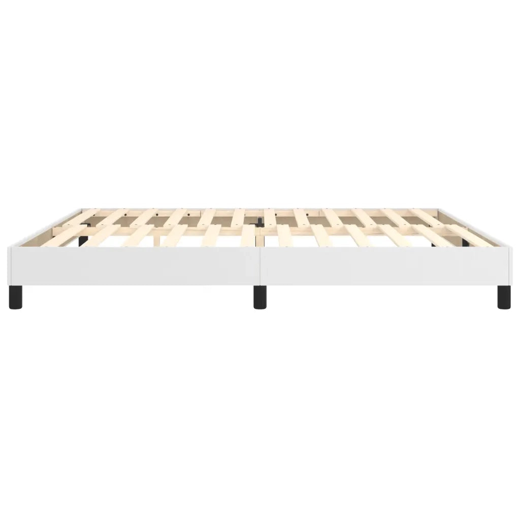 Struttura Letto a Rete a Molle-Giroletto Bianco 200x200 cm in Similpelle 451735