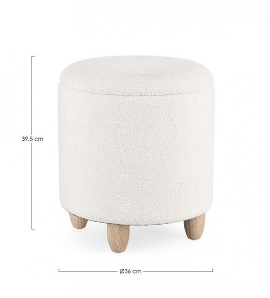 Sgabello Contenitore Ø 36x39,5 cm Zena in Bouclè