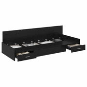 Letto singolo | Letto per adulti | Struttura del letto Rovere Nero 90 x 190 cm Legno multistrato