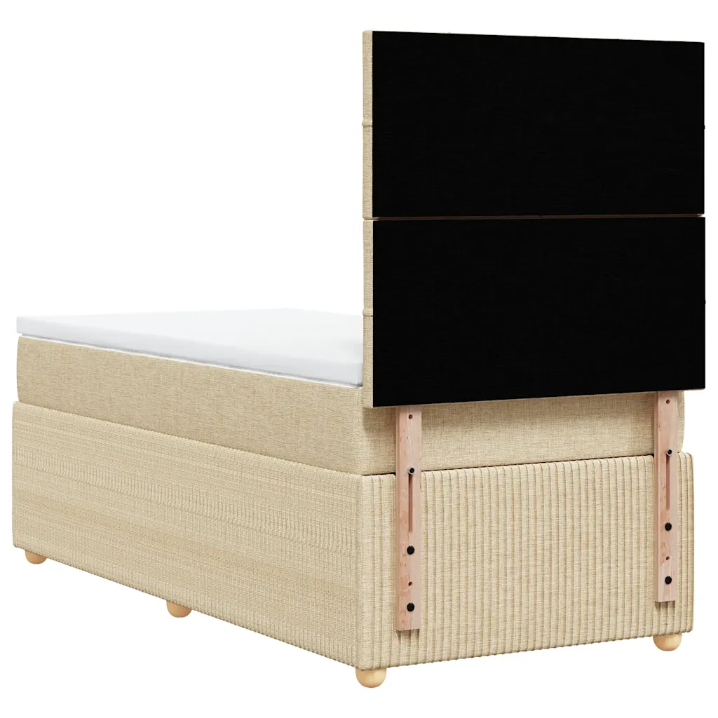 Giroletto a Molle con Materasso Crema 90x200 cm inTessuto
