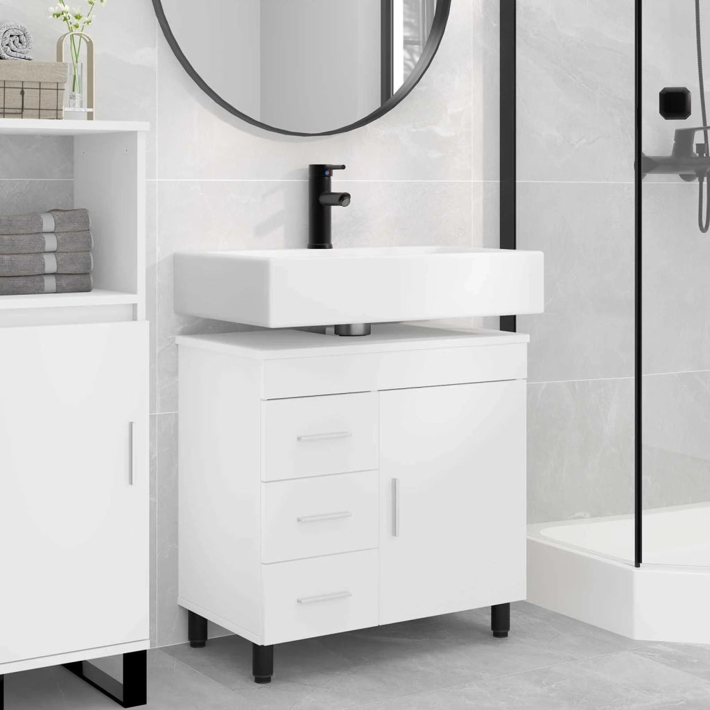 Mobiletto da bagno Bianco 60 x 35 x 60 cm Legno ingegnerizzato 889375