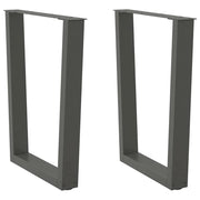 Set di 2 gambe regolabili per tavolo da pranzo dal design moderno 70 x 72-73,3 cm in acciaio antracite 02_0056932